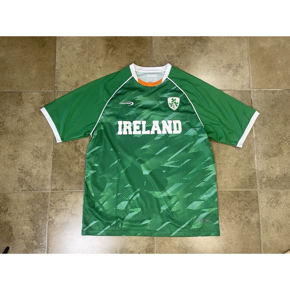 Ireland Rugby Jersey Tee Lansdowne Mens 2XL Green White Shamrock Athletic Shirt